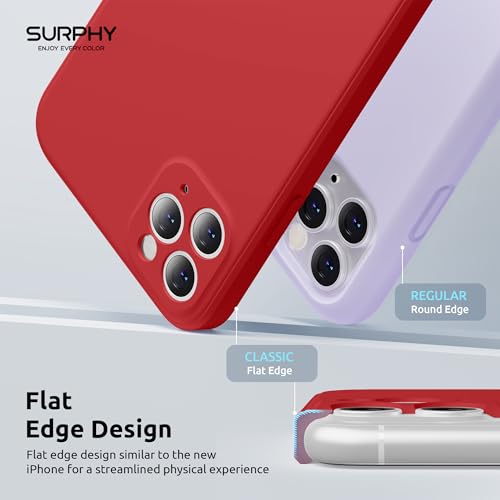 SURPHY Design for iPhone 11 Pro Max Case with Camera Protection, Straight Edge Design Liquid Silicone Slim Case, Red by SURPHY - Image 3