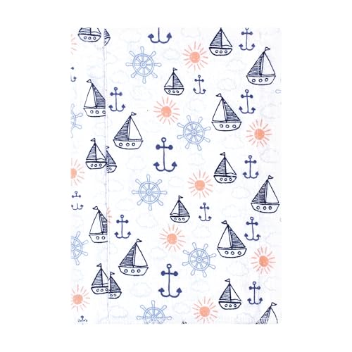 Image of Hudson Baby Cotton Flannel Burp Cloths 7-Pack, Sunshine And Sailboats, One Size
