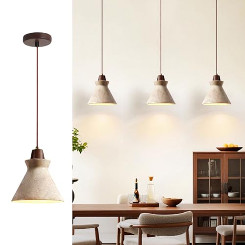 IOEDHW Lámpara colgante de travertino amarillo, lámpara colgante piedra natural con cable ajustable iluminación para isla cocina para comedor estilo rústico lámpara colgante ajustable Japandi Wabi Sab