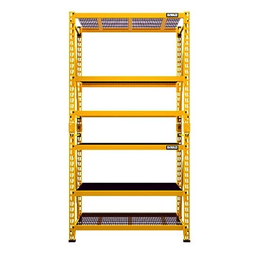 Dewalt 4-Foot Tall, 3 Shelf Steel Wire Deck Industrial Storage Rack, Adjustable for Custom Workshop/Garage Storage Solutions, Total Capacity: 4,500 lbs.