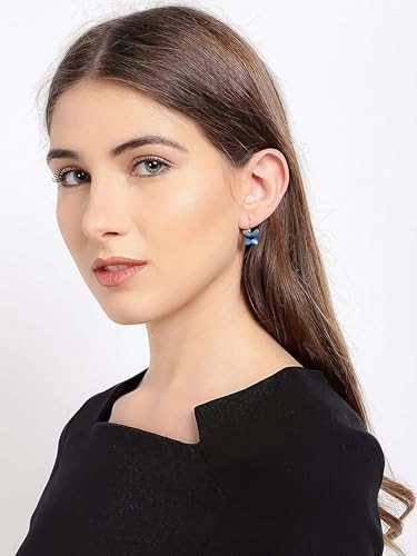 Yellow Chimes Earrings for Women and Girls Crystal Earrings for Women | Silver Rose Gold Plated Butterfly Shaped Earrings | Birthday Gift for Women Anniversary Gift for Wife... - Image 3