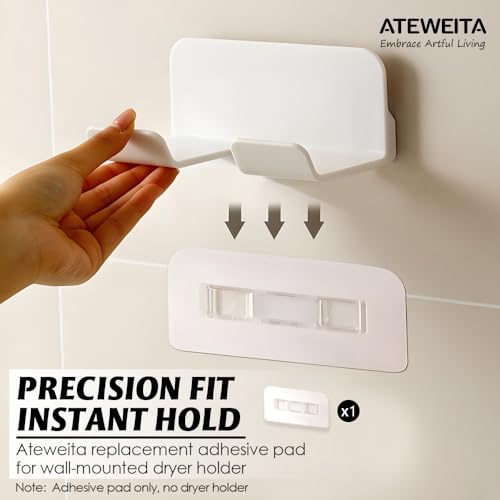 ATEWEITA pastilles adhésives pour Support de sèche-Cheveux, Pad de Remplacement Mural sans perçage, Fixation adhésive pour Support – vue 2