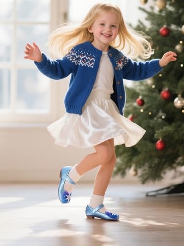 THEE BRON Toddler Girls Dress Shoes Ballet Mary Jane Flats Princess Costume Shoes2