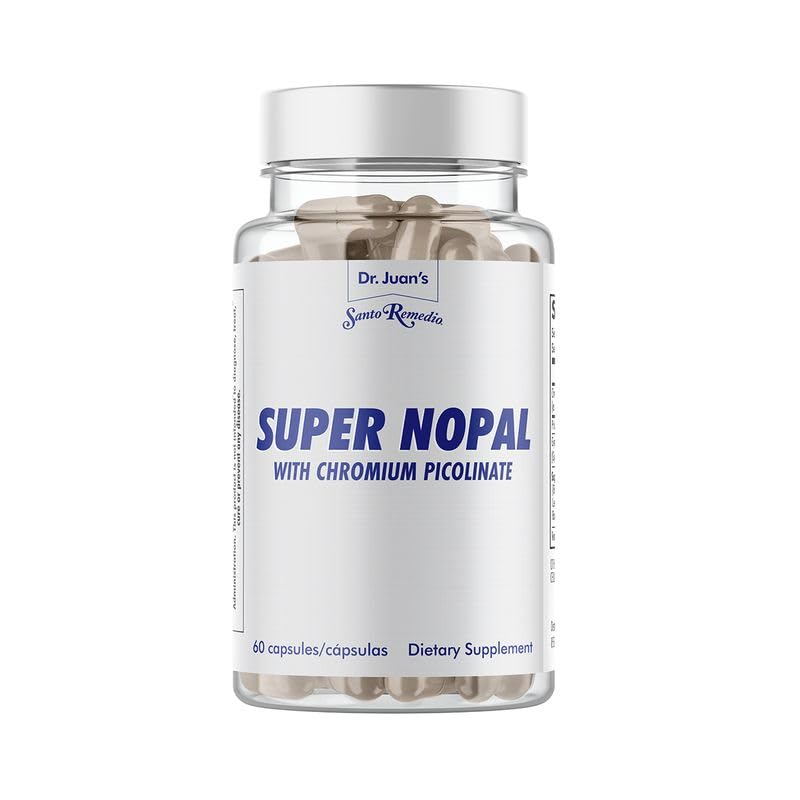 Santo Remedio Super Nopal, Exclusive Formula with Nopal, Gurmar (Gymnema Silvestre), Chromium Picolinate and Vanadyl Sulfate. 60 Capsules (30 Servings)