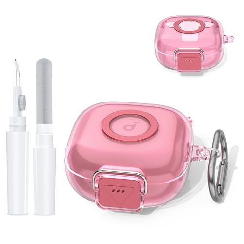 For Anker Soundcore P31i �P�[�X TPU�X�C�b�`�� �S�ی�P�[�X �ϏՌ�/�����h�~ �N���[�i�[���J���r�i�t�� 4�F�W�J (���s���N�j)