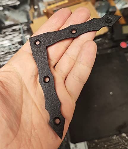 Flat Plate L Shape Black Metal Decorative Brackets Mending Connecting Joining Plate Heavy Duty Powder Coated Ornamental Repair Steel Sheet 4" x 4" x 0.6' x 0.08" (100 x 100 x 15 x 2mm) Pack of 5pcs - Image 3
