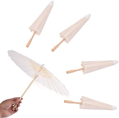 OBANGONG 5 Pcs Paper Parasols Kids DIY Umbrella Projects Wedding Decoration Photo Prop