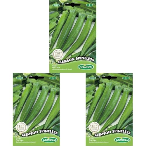 Germisem Clemson Spineless Semillas de Okra 6 g, EC5020 (Paquete de 3) Germisem Clemson Spineless Semillas de Okra 6 g, EC5020 (Paquete de 3)