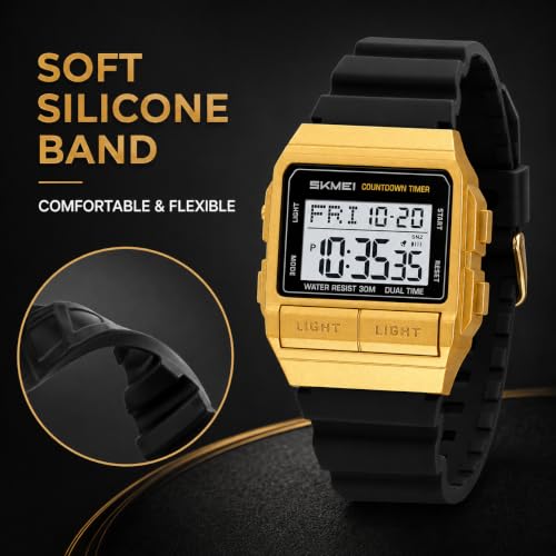 Image of MASTOP Retro Digital Watch for Men Vintage with Multi-Function & Stylish Design for Daily & Outdoor Use
