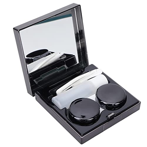 Kit de estojo de lentes de contato com pinça removedor frasco de solução em bastão, porta-recipiente