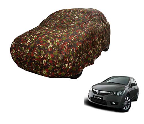 Image of Auto Hub Car Cover Compatible with Civic (Model : 2006-2013) with Weather Proof, Triple Stitched, Civic Car Cover Jungle Look