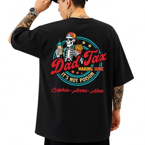 Famitrend Personalized Dad Shirt Gift for Fathers Day Custom Father Day Shirt Gift for Husband Dad Grandpa Funny Dads Tshirt Dads Tax Shirts Grandpa Tshirt Funny Dads Gifts from Kids