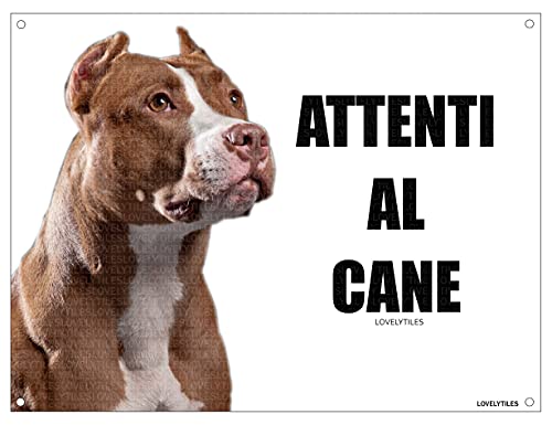 PITBULL attenti al cane mod 1 TARGA cartello IN METALLO (20X30)
