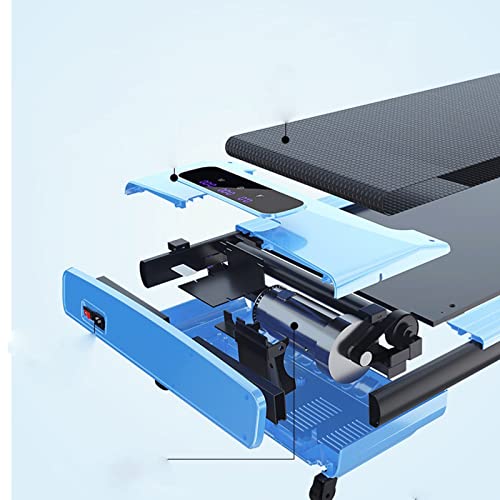 Image of Flat Treadmill Home Small Mini Simple Folding Ultra-Quiet Indoor Fitness Walking Machine (Blue)