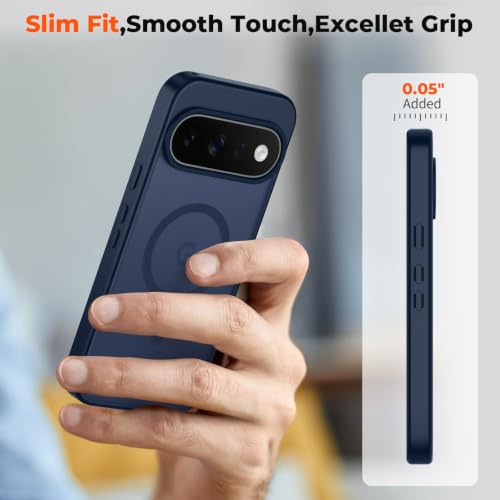 Image of SUPFINE Magnetic for Google Pixel 11 Case - Sapphire Blue | With Screen Protector,Translucent Matte,Built-in Magnets,Military Grade Drop Protection,Shockproof Phone Cover