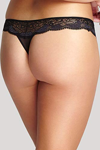 Panache Womens Panache Women's Plus Size Clara Lace Thong Briefs, Charcoal/Black, 2X Us #TOP1