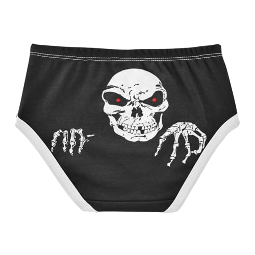 Girls' Underpants Kids Cotton Underwear Panties Briefs For Girl Age 2-8 Years Skeleton Skull Bones Head2