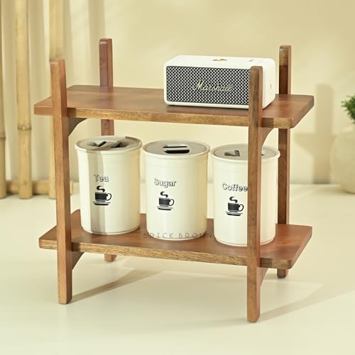 Brick Brown ® Premium Zen Organizer | Wooden Spice Rack | 2-Tier ...