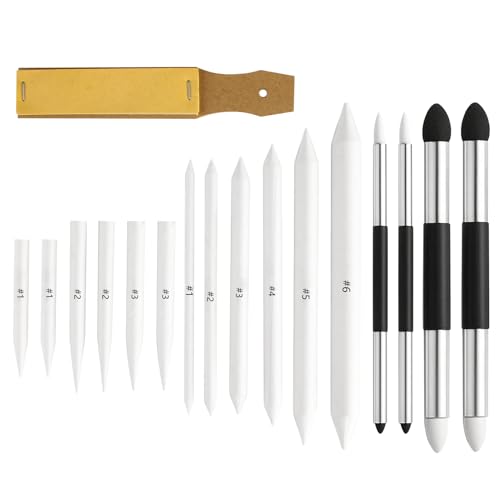 ALAHUGYEF 17 Pcs Herramientas de Dibujo: 6 Tocones de Doble Punta, 6...