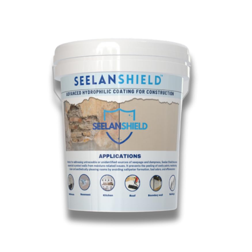 Image of IQsolv SEELANSHIELD : (4kg) Strong waterproof coating that resists chemicals and abrasion. Prevents leaks and dampness - ideal for roofs, tile joints, bathrooms, and kitchens.