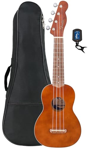 Fender Venice - Ukelele soprano - Paquete natural con bolsa de concierto y afinador