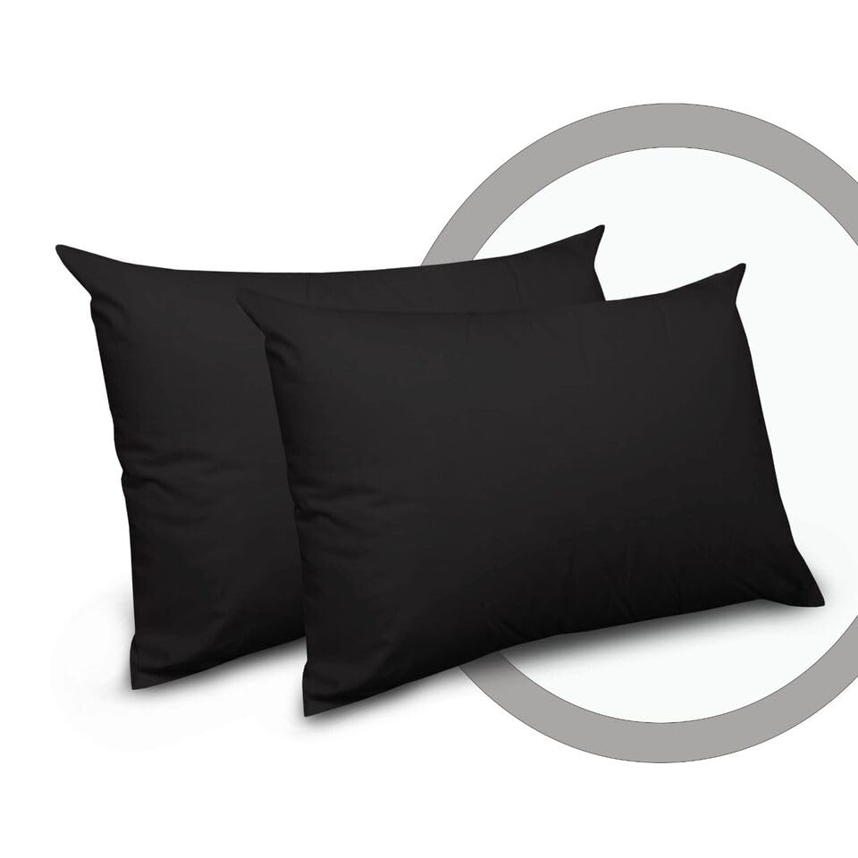 Pillowcases - 4 Pack Housewife Pillowcase Set, Black, 50cm x 75xm approx - Image 3