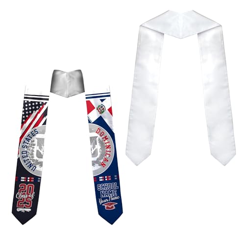 MonkeyVan Personalized Dominican Stoles for Graduation 2025, Custom Graduation Dominican Stole, Dominican Flag Graduation Sash Dominican5