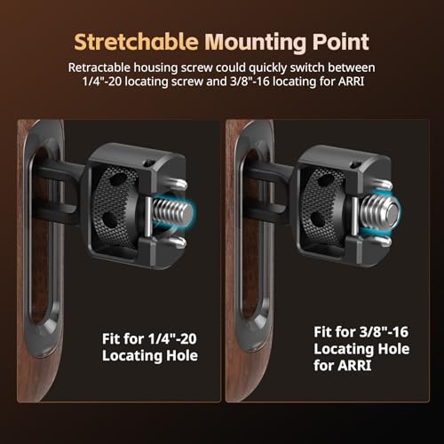 Image of SmallRig Wooden Side Handle for Camera Cages with Two-in-One Locating Screw, Left or Right Side Ergonomic Handgrip, 29mm / 1.14in Vertical Adjustment, 15kg / 33.1lb Load Capacity