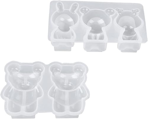 Ciieeo 2pcs Doll Silicone Mold Bunny Mold Bunny Cake Mold Molde De Silicona Para Resina Cake Mould Chocolate Molds DIY Baking Molds Bear Molds Self