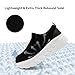 DLWKIPV Women's Platform Sneakers Wide Toe Tennis Casual Walking Shoes Increase Slip On Fashion Loafers for Women Shoes Black White US 7.5