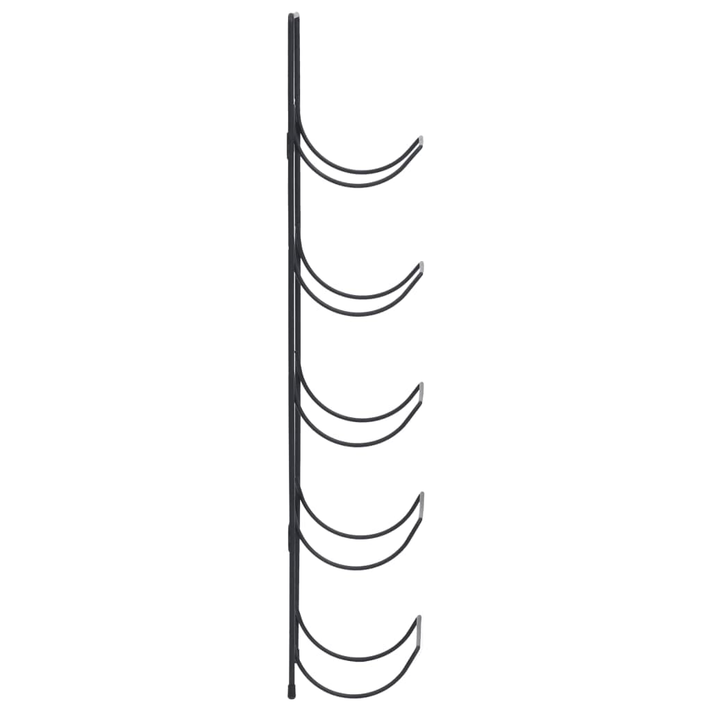 Wand-Weinregal aus schwarzem Eisen für 5 Flaschen, Flaschenhalter zur Aufbewahrung und Lagerung, geeignet für Küche, Esszimmer, Wohnzimmer, Bar und Speisekammer