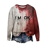 Qixiu Halloween Kostüm Große Größen, Sweatshirts Damen, Hoodie Weiß, Mode Sale, Sweatjacke, Pullover & Strickjacken, Weihnachtsdeko Kinder