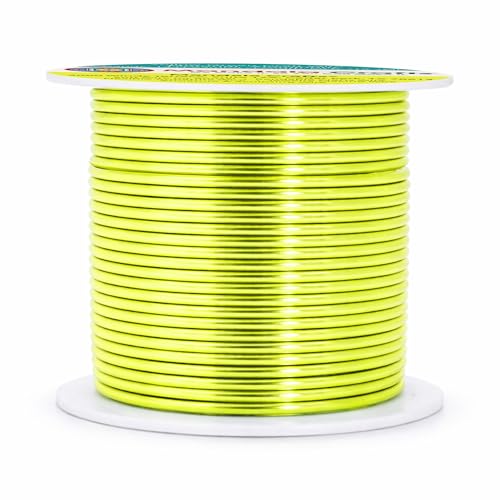 Image of Mandala Crafts 14 Gauge Yellow Green Anodized Aluminum Craft Wire, 60 FT | Colored, Flexible, Bendable, for Bonsai, Armature, Sculpting, Wire Wrapping, Jewelry Making, Weather & Tarnish Resistant