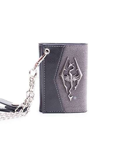 Preisvergleich Produktbild Bioworld Skyrim - Geldbörse mit Kette mit Metall- Drachenabzeichen