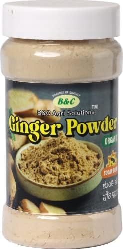 B & C Agri Solutions Organic Dry Ginger Powder (100gm) - All-Natural and Dried, Instant ginger Powder, No Additives, Preservatives, Perfect For Cooking, Baking, Smoothies and Teas (Pack of 1)