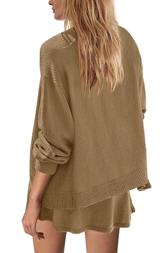 Panadila Womens Sweater Skirt Set 2 Piece Outfits Sweater Skort Set Lounge Cardigan and Knit Skirt Matching Outfits4