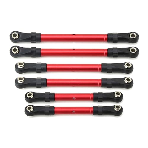 RC Upgrade Accessories for Traxxas for Hoss for Slash for Rustler 4WD 6PCS Steering Linkage Pull Rod Tie Rod Steering Linkage Pull Rod Tie Rod(Red)
