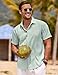 COOFANDY Mens Beach Linen Shirt Casual Short Sleeve Button Up Shirts Lightweight Breathable Tropical Shirts for Men