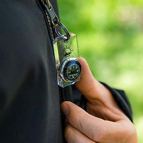 Minicomp - Zipperpull Mini Compass With Split Ring | Easy-To-Read Compass For Jacket, Parka, Or Pack #TOP1