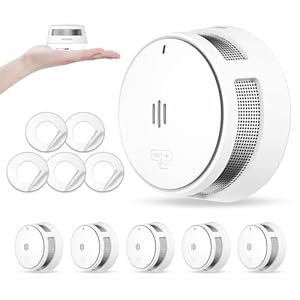 Rauchmelder, 10 Jahre Batterie, Rauchmelder für Zuhause, Feueralarm mit Stummschaltfunktion aus der Ferne, große Test-/Stummschalttaste, konform mit EN14604 (5 Stück)