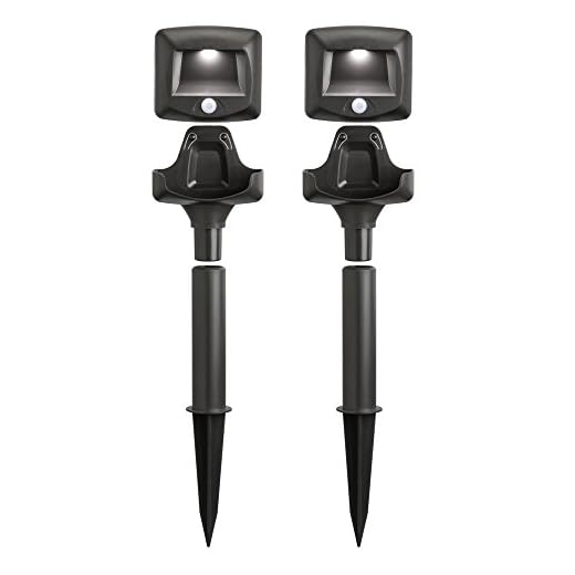 Mr. Beams MB572 Wireless Battery-Powered Motion Sensing LED Path Lights, 2-Pack, Brown