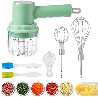 Wireless Mini Electric Food Garlic Vegetable Chopper with egg cake baking Whisk Mixer ,Portable Small Kitchen Food Processor Meat Mincer Masher Garlic Press