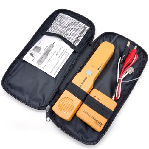 Image of Multi-Purpose Cable Finder and Circuit Tester Kit with Tone Generator,Wire Tracer,Cable Tracker,Clips & RJ11 Plug