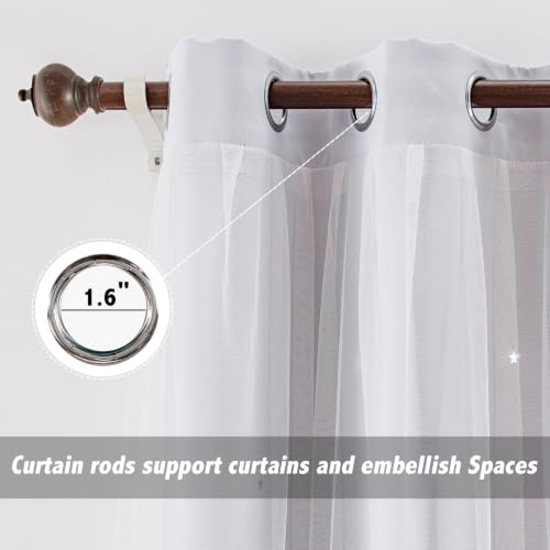 Image of indistar Star Cutout Kids Window Blackout Curtains for Girl Bedroom Window Room Darkening Curtains & Drapes Baby Nursery Curtains (2 Panel,35Wx72L inch,Greyish White)