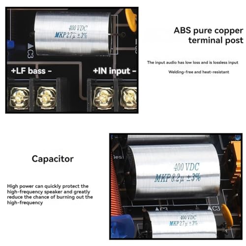 Filtro de cruce de audio 800W de 3 vías para construir cajas acústicas de cine en casa 6