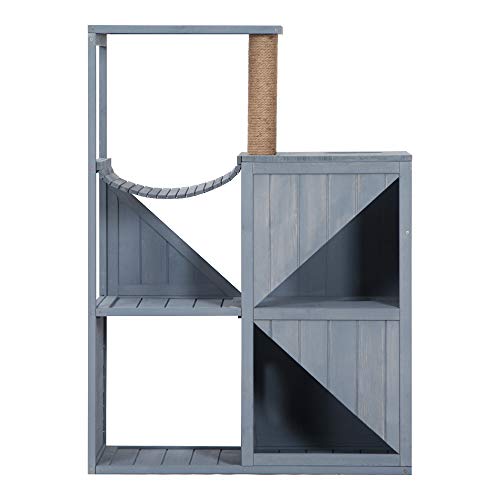 Lovupet Tiragraffi per gatti, in legno (grigio)