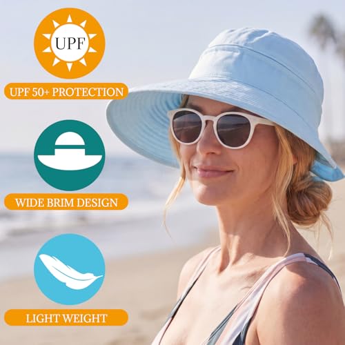 2 Pack Sombrero UV Mujer Ala Ancha miniatura 5