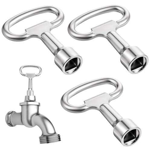 3 chiavi quadrate universali, 8 mm, in metallo, chiavi di sfiato per radiatore, bidone della spazzatura, ascensore, cassetta elettrica, contatore dell'acqua