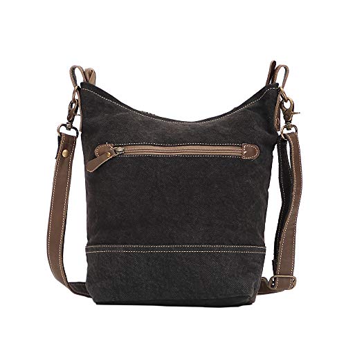 Myra Bag Solidaster Upcycled Canvas & Leather Shoulder Bag S-15254