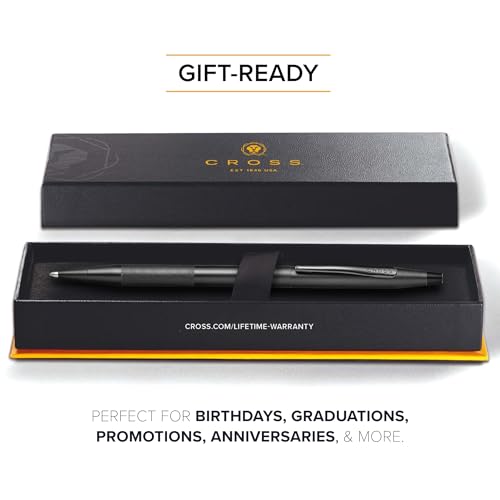 Image of Cross Classic Century Black PVD Micro-knurl Ballpoint Pen, Black Ink | Refillable Ballpoint Pen for Effortless Writing, Durable Construction, Premier Distinctive Look, Gift-Ready, Medium Point